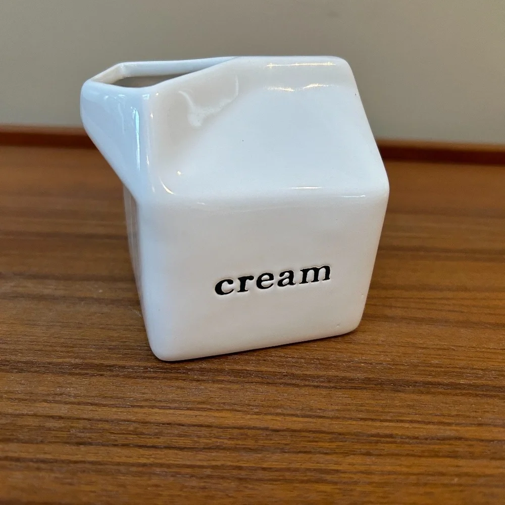 White Ceramic Crate & Barrel Creamer
